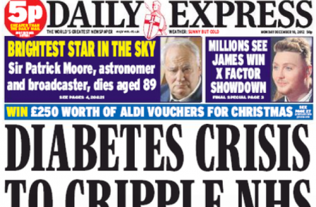 Daily Express editor Hugh Whittow presented with award for diabetes coverage at No 10